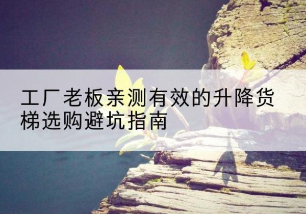 市中升降货梯怎么选-工厂老板亲测有效的升降货梯选购避坑指南